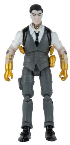 Fortnite FNT1068 Midas (Master Grade) Gelenkfigur mit Rüstung, Rückenbling, und Erntewerkzeug, 10,2 cm, Mehrfarbig