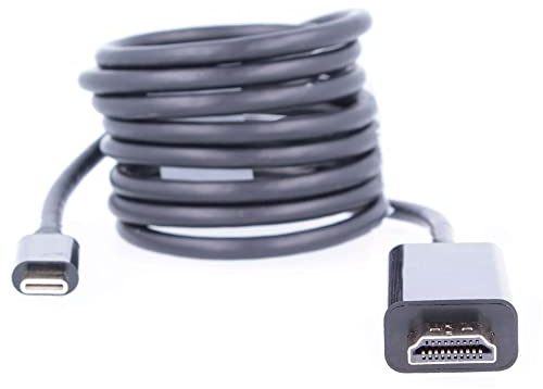 REY Cable Conversor OTG HDMI Macho a USB 3.1 Tipo C Macho 1,5 Metros Conectores Dorados 4K Negro