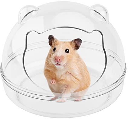 Hamster Sandbad,Hamstersandkasten,Transparente Hamstertoilette Hamster Sand Badezimmer Sandkasten Toilette Hamster Sandbadbehälter für Igel Meerschweinchen Tierkäfig Zubehör (Groß)