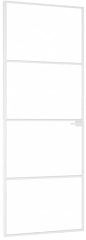 Puerta Interior de Vidrio Templado y Aluminio Blanco 76x201,5cm de vidaXL