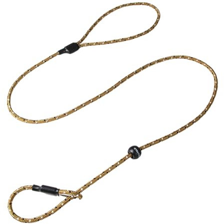 Dog & Field Pro Trialler Slip Lead, Brown. 1.2m Rope Lead For Dogs With Push Button Stopper