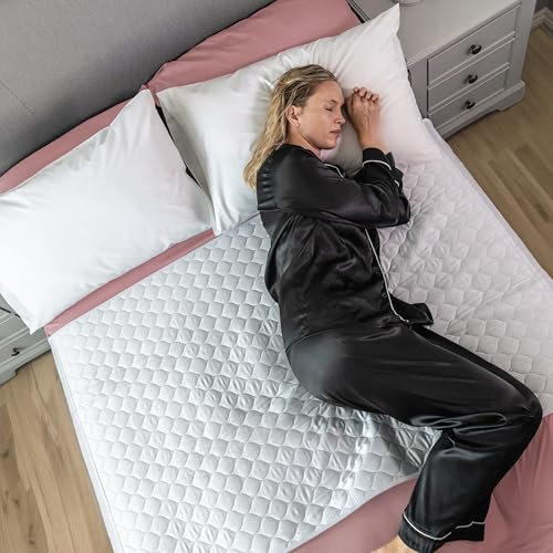 Hygge Sheets®️ Bamboo Organic Incontinence Bed Sheets for Adults & Kids | Double Beds | 100% Waterproof Bed Wetting Sheets | Bed Protectors for Incontinence | Reusable and Washable Bed Pad | UK Brand