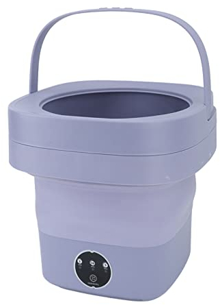 banapoy Mini-Waschmaschinen, Zusammenklappbar Tragbar 6.5L Elektrische Waschmaschine mit Wäscheschleuder, Kompakte automatische Unterwäsche-Waschmaschine für Reisen, Wohnheime (Lila)