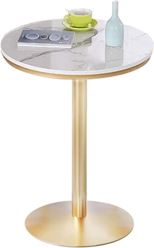 Mesa Alta Redonda De Mármol, Mesa De Cóctel Bistró con Base De Metal, Tapa De Mármol, Fácil De Montar, Adecuada para Cocina, Sala De Estar, Cafetería,Altura 75 Cm, 95 Cm, 105 Cm