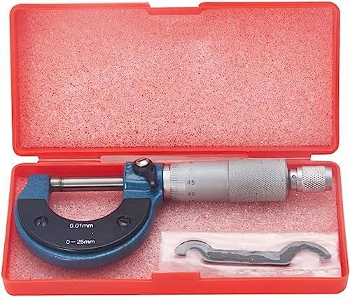 Micrometro digitale, calibro a quadrante, micrometro Micrometro di precisione in acciaio inossidabile Campo di misura 0-25MM Risoluzione 0,01MM Strumento di misurazione dei metalli ad alta resistenza