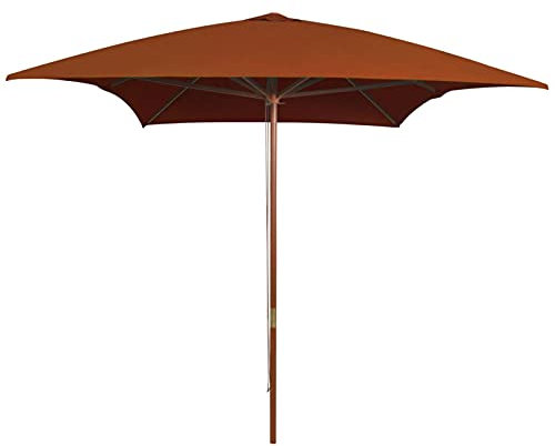 Gecheer Ombrellone da Esterni con Palo in Legno 200x300 cm Terracotta,Ombrelloni da Giardino,Ombrellone da Giardino Decentrato,Ombrelloni da Esterno,Ombrelloni da Spiaggia Mare Balcone