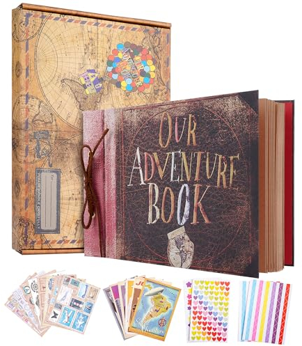 Our Adventure Book Album Fotografico 11.9 * 7.6inch 80 Pagine,Testo In Rilievo Copertina Rigida Movie Up Adventure Book Scrapbooking Album, Matrimonio,Viaggi, Natale, Regali Per Uomini E Donne