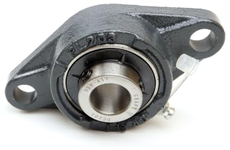 Parts and Parts UCFL203 - Unità di alloggiamento per cuscinetti a supporto, 17 x 113 x 60 mm, cuscinetto a blocco, alloggiamento con inserto, cuscinetto flangiato, supporto per cuscinetti, montaggio