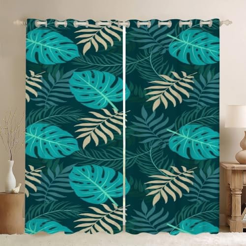 BSYYZQC SchildkröTenrüCken-Bambus Vorhänge, Fenstergardinen Palmblatt Outdoor Vorhang Wetterfest mit ösen, für Kinderschlafzimmerbadezimmerküchentür-Heimdekor 2er Set 245x140cm (HxB)