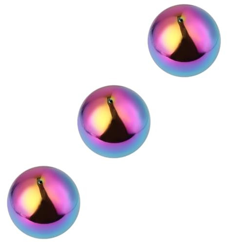 MERRYHAPY 3stücke Edelstahl Rundball Spiegelpolierte Hohlkugel Bunte Metallkugel Für Garten Und Wohnung Dekorative Edelstahlkugel Vielseitig Einsetzbar