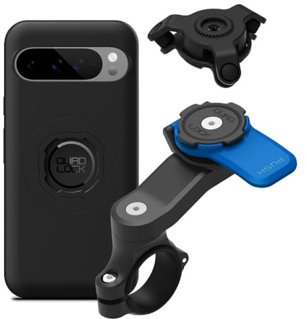 Quad Lock Telefonfäste för Motorcykelstyre med Vibrationsdämpare och MAG-fodral för Pixel 9 Pro XL
