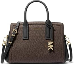 Michael Kors Laila Small Satchel, Gold-Tone Hardware/Brown/Black