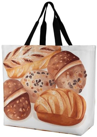YKLBV Grand sac fourre-tout avec poignées, bateau de croisière, pliable, lavable, très résistant et imperméable, Pain peint, 40x40x16cm