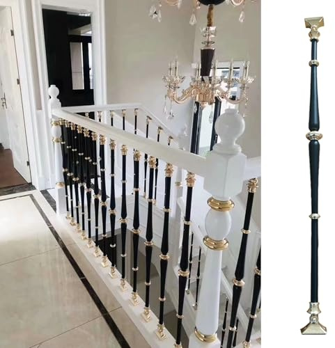 Barandilla de escalera de aluminio para interiores, premontada con soporte ajustable para barandillas de seguridad de villa y hotel