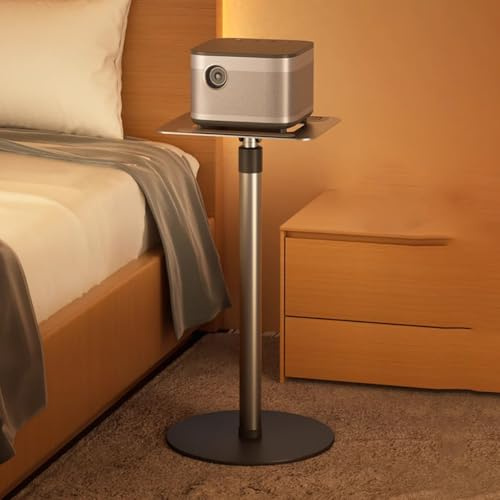 TT-YEC Soporte para Proyector De Aleación De Aluminio, Altura Ajustable 55-100 CM, Bandeja Ajustable En Múltiples Ángulos, Soporte De Suelo Portátil, Capacidad De Carga 5 Kg, Gris
