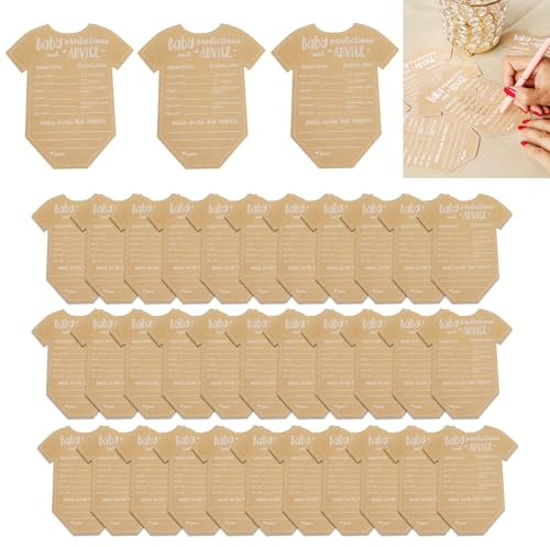 AHRLIC 36PCS Baby Prediction Cards, Unisex Baby Shower Decorations, Baby Shower Party Game Gifts Cards for Guests, Baby Shower Gifts & Keepsake Advice Cards for New Parents