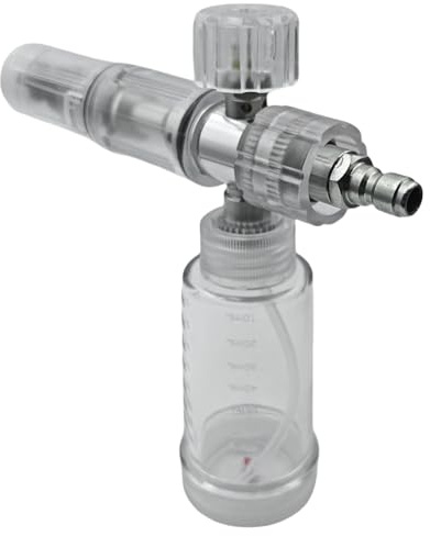 Spruzzatore di schiuma ad alta pressione, 100 ml, con nebulizzatore in schiuma regolabile e connettore rapido da 1/4 pollici per lavaggio auto