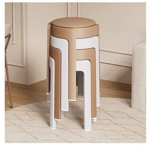 WIGSELBL Kunststoff-Hocker, bunt, stapelbar, tragbar, rückenfrei, Barhocker, Sitzstühle für Klassenzimmer, Büro, Zuhause, keine Montage erforderlich (Stil 2)