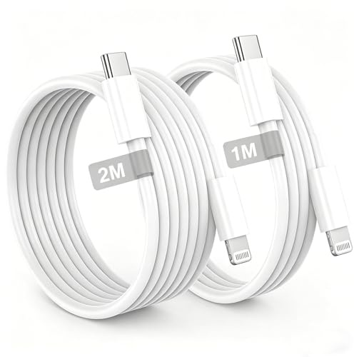 iPhone Ladekabel 1M+2M,Lightning Kabel USB C [MFi Zertifiziert] Ladekabel USB C auf Lightning Kabel Original Schnellladekabel usb c lightning kabel für iPhone 14/13/12/11/Pro Max/Pro/X/XS/XR/8/7/iPad