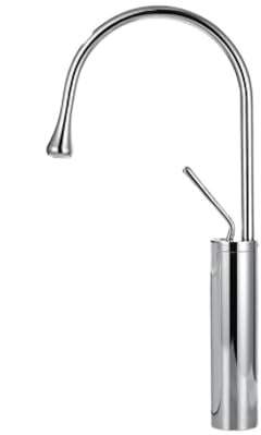 Grifo de gota agua cisne estilo moderno, grifo mezclador for lavabo sobre encimera for tocador baño, giratorio en frío y caliente(Electroplated tall)