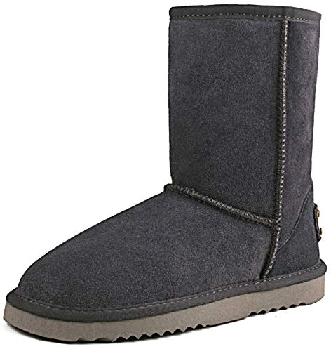 Shenduo Mujer Cortas Botas de Nieve Impermeable, Botas Invierno cálido D5125 Gris 38EU