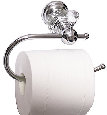 Nokozan Luxuskristall Toilettenpapierhalter Wandhalterung Klopapierhalter wc Papier Halterung Messing Chrom