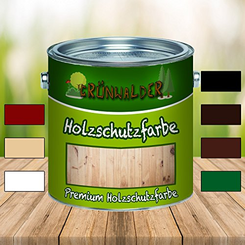 Grünwalder Wetterschutzfarbe premium Holzschutzfarbe hochdeckende Holz-Farbe (1 L, Grün)