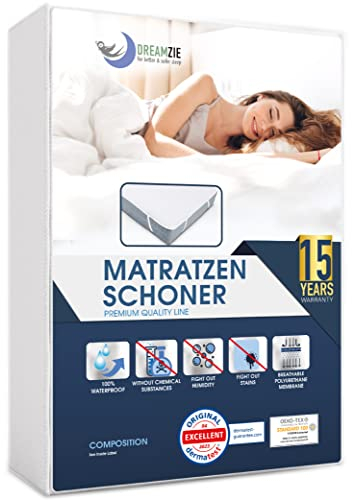 Dreamzie Matratzenschoner 180x200 Wasserdicht Made in EU und Oeko-TEX Zertifiziert Atmungsaktive Matratzenauflage