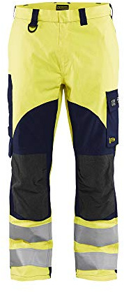Blaklader 158815123389C146 - Pantaloni da lavoro per indurimento, Pantaloni Antitaglio, colore: GialloBlu marino