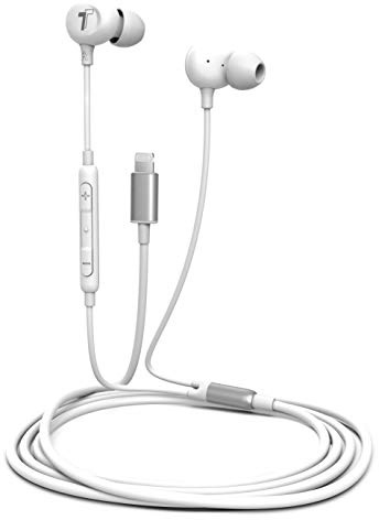 Thore iPhone Earphones (V60) Wired in Ear Lightning Earbuds (Apple MFi Certified) Headphones with Microphone/Remote for iPhone 13 Pro Max/12/11/Xr/Xs/X/SE/8/7 - White