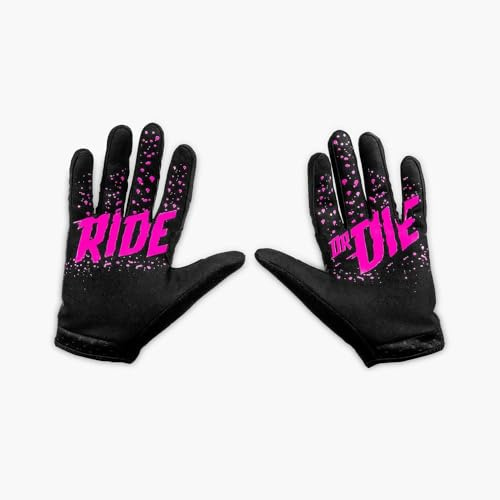 Muc Off Rider Gloves Black - Ergonomic Cycling Gloves with Ultimate Grip and Microfibre Thumb - Premium MTB Bike Accessories for Men and Women - L
