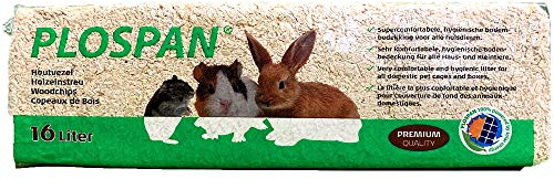 Plospan Litière pour Lapins et rongeurs en Bois Naturel, Haute Absorption – écologique 16 litres