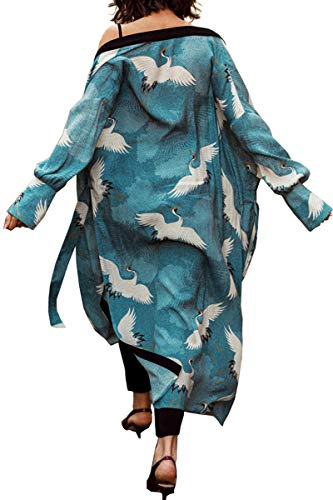 LikeJump Femmes Cotton Bohème Kimono Grande Taille Cardigan Pareo Maillot de Bain Cover Ups Plage Robe