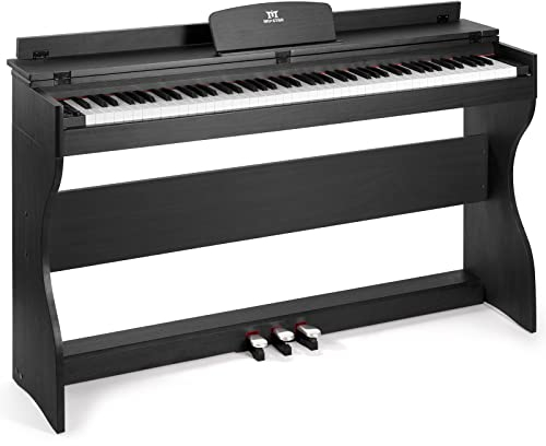 MUSTAR E-Piano 88 Tasten，Digital Piano，Elektrisches Klavier mit Klavierständer, 3 Pedaladapter，2 Kopfhöreranschluss， LCD-Bildschirm，USB/MIDI, Piano für Anfänger