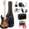 Donner Chitarra Elettrica, DST-152S 39 Kit Chitarra Elettrica HSS Pickup Coil Split, Chitarre Elettriche per Adulti con Amplificatore, Borsa, Accessori, Sunburst