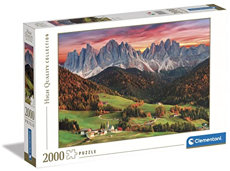 Clementoni - 32570 Collection - Val di Funes - 2000 pezzi - Made in Italy, puzzle adulti 2000 pezzi, puzzle paesaggi, divertimento per adulti