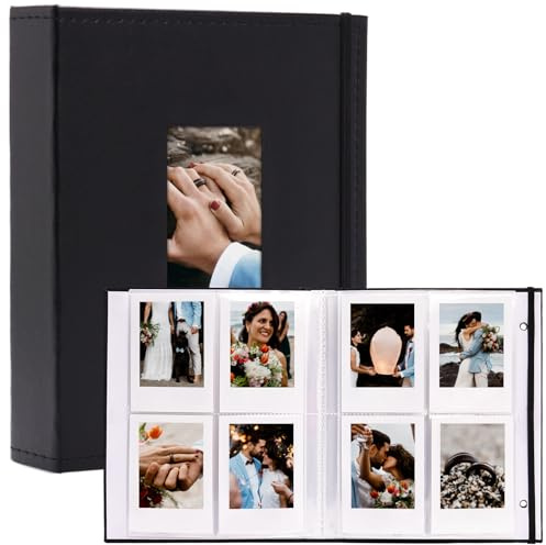 Vienrose Instax Mini Photo Album Book 208 Pictures 2x3 Polaroid Photo Album, for Fujifilm Instax Mini 7s 8 9 11 12 25 26 40 50s 90 Evo Z2300 Instant Camera photo, Kpop Photocard Black