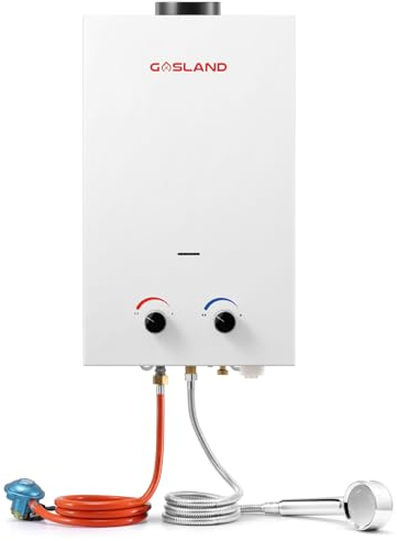 GASLAND BS264 10L Gas Water Heater, 30/37mbar Tankless Propane Water Heater, Instant LPG Gas Boiler for RV Camping Shower Washing Horse