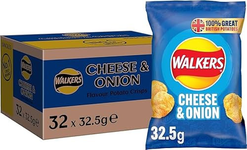 Walkers Cheese Onion 32.5g Bags (32 Bags (1 Case))
