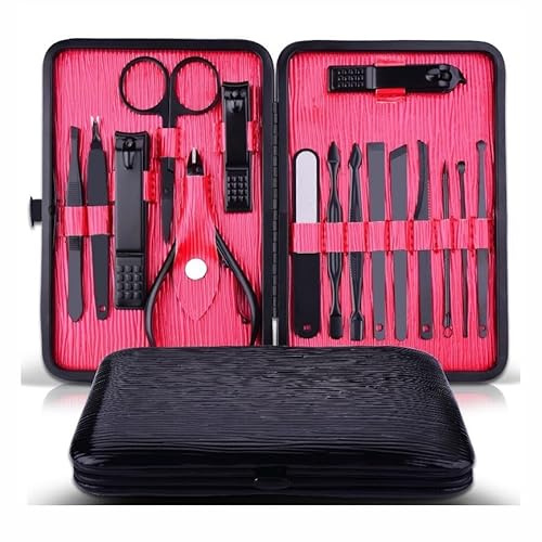 XUCHIL Nagelknipser Geschenkset 16-teiliges Nagelpflege-Set, Maniküre-Set, professionelles Pediküre-Set, Nagelknipser-Set, tragbares Pflegeset mit luxuriösem Reiseetui (Color : A)