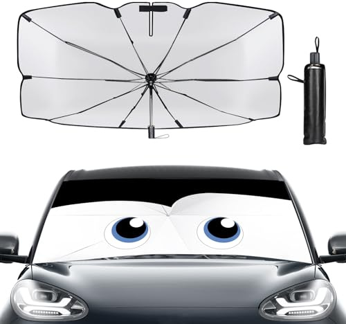 SUPERFA 140cm x 79cm Car Windscreen Umbrella Sun Shade, Large Foldable Windscreen Umbrella for Cars Trucks SUVs