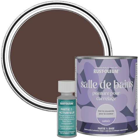 Rust-Oleum Peinture Rouge Résistante à l'eau pour Carrelage de Salle de Bain, Finition Satinée - Valentina 750ml
