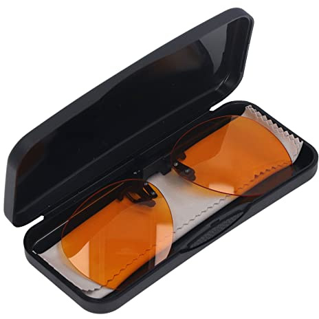 Clip-on glasögon effektiva blå ljus blockerar 180 graders vertikal flip bärbar orange glasögonklämma för dator anti-blå ljus klämglasögon (rund)