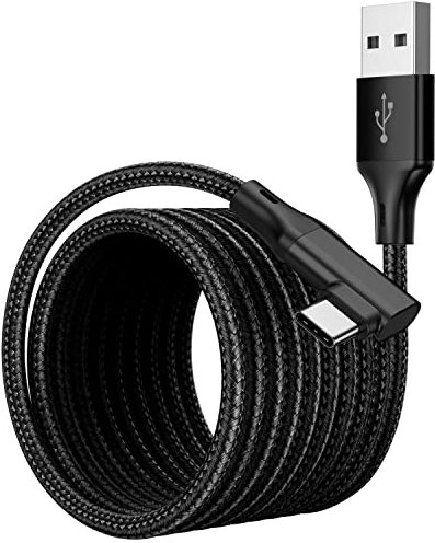 Kiuet Right Angle USB C Charging Cable 3M，USB to USB Type C Cable Fast Charging Braided for Iphone 15,Samsung galaxy S20 S10 S9 S8,Google Pixel, LG,Huawei P9 Pixel 7/6 iPad Switch PS5 etc.
