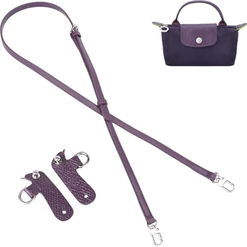 Gastinsave Handtaschengurte Ersatz, Leder Handtasche Crossbody Schultergurt Verstellbar für Longchamp Tasche Frauen(Marmelade Violett)