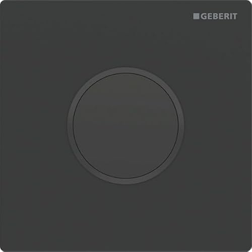 Commande d'urinoir Geberit avec déclenchement électronique de la chasse d'eau, fonctionnement sur secteur, plaque de recouvrement de type 10, 116.025.16.1, Couleur: noir mat