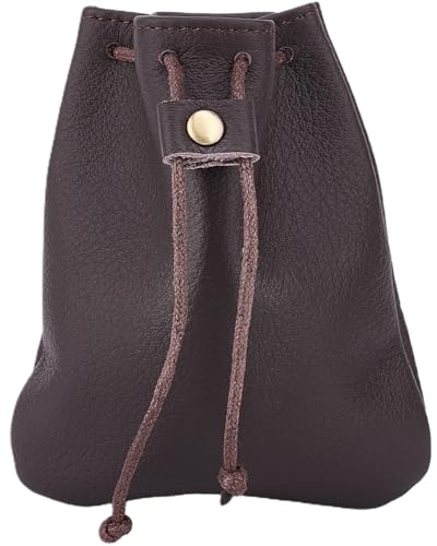 Beebeecraft Lederbeutel Mit Kordelzug Rindsleder Schmuckaufbewahrungstasche 4.7 x 4(6) cm Sand Kleine Münz/Staubbörse Für Schmuck