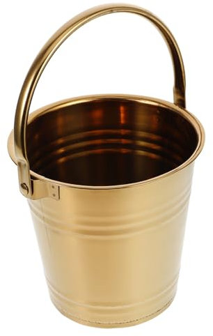 CONGARTENO Stainless Steel Ice Bucket with Handle 1.5l Metal Small Bucket for Wine Bottle Cooling Bar Ice Storage and Party Use