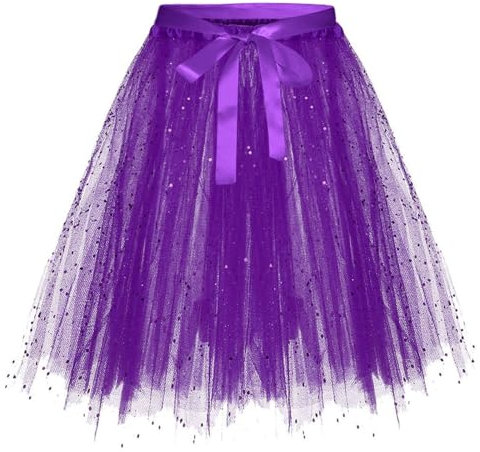 Tüllrock Damen Tutu Ballkleider Damenrock Tüll Sommerkleid Karneval Kostüm Partner Halloween Hexe Burlesque Outfit Roter Rock Bauchtanz Hüfttuch