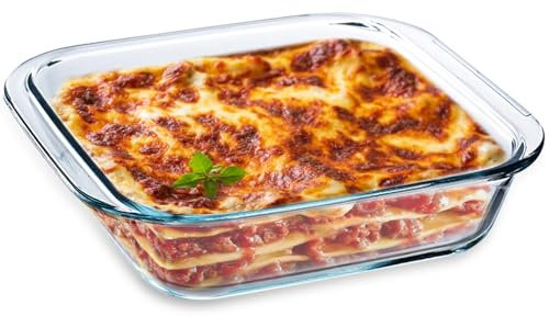 WPPQWP Pirofila piccola in vetro, trasparente, per friggitrice ad aria calda, forno, microonde, 15 x 13 x 4 cm (1,1 L)